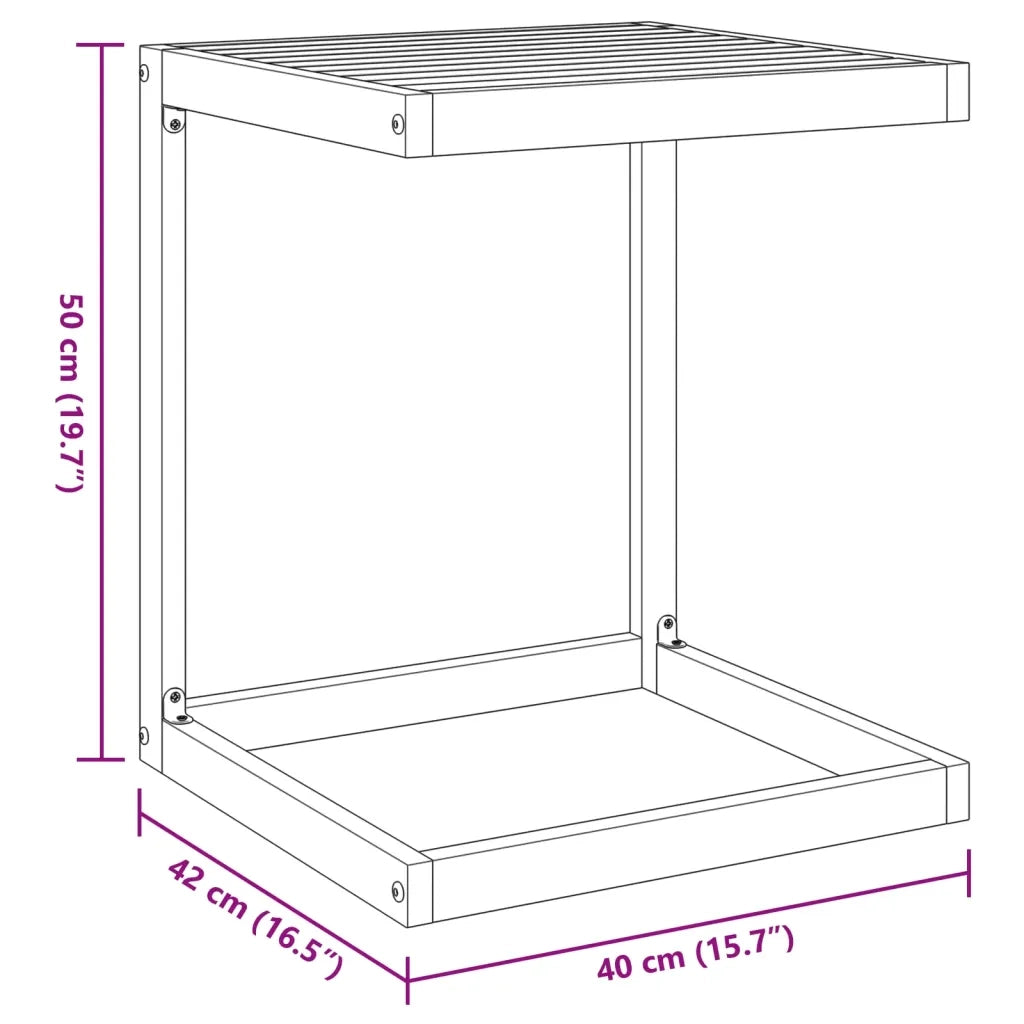 Tavolino da Giardino | Tavolo a C 42x40x50 cm in Legno Massello di Acacia