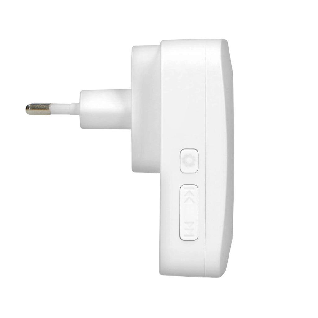 Campanello Senza Fili Cinetico Impermeabile IP44 Portata Fino a 200 metri Bianco Alecto