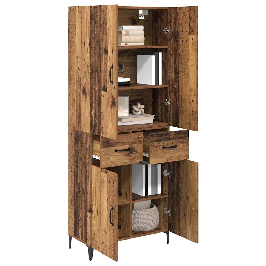 Credenza | Madia | Buffet da pranzo | Armadio da pranzo Legno vecchio 69,5 x 34 x 180 cm Legno multistrato