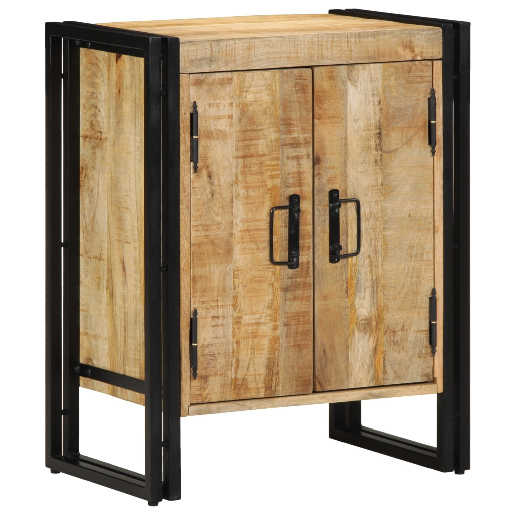 Armadio per scarpe  Nero 30x30x40 cm Legno massello di mango e acciaio