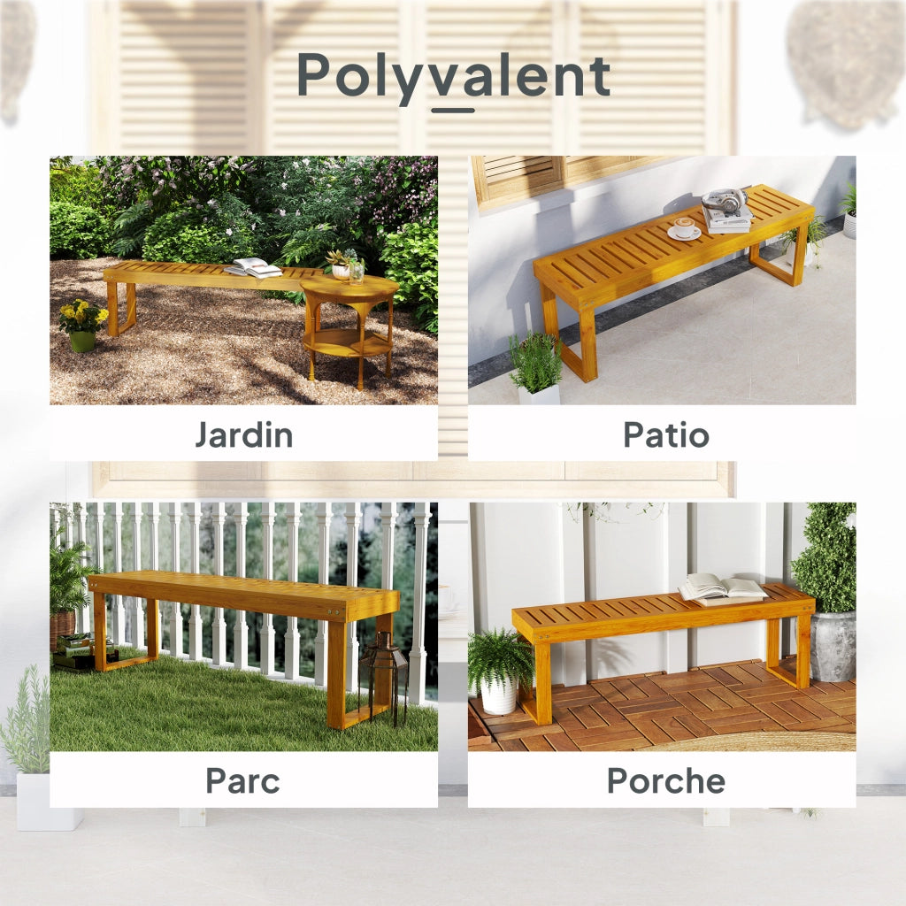 Panchina da giardino in legno di pino 2 posti ¨C zephmum ¨C 132x34x43 cm
