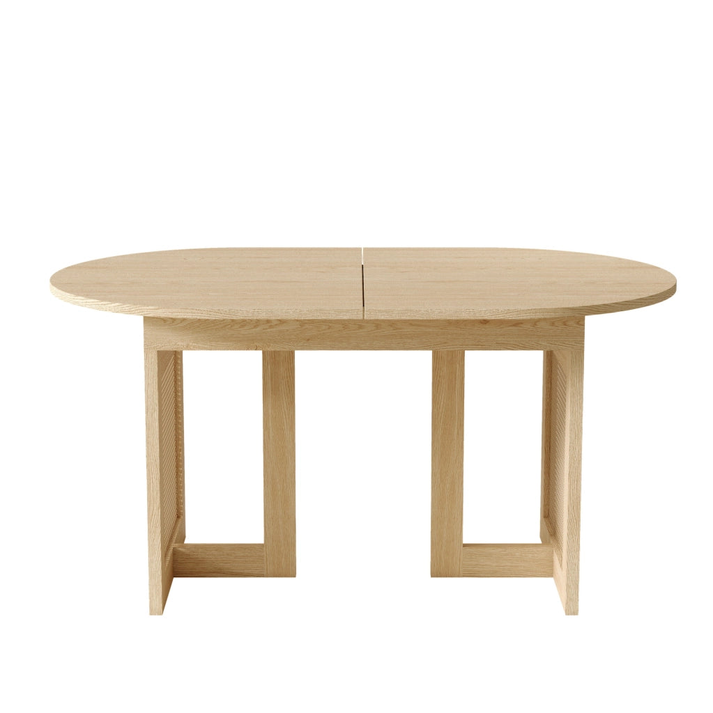 Tavolo da pranzo allungabile 160x80x75 cm con bordi arrotondati in MDF naturale