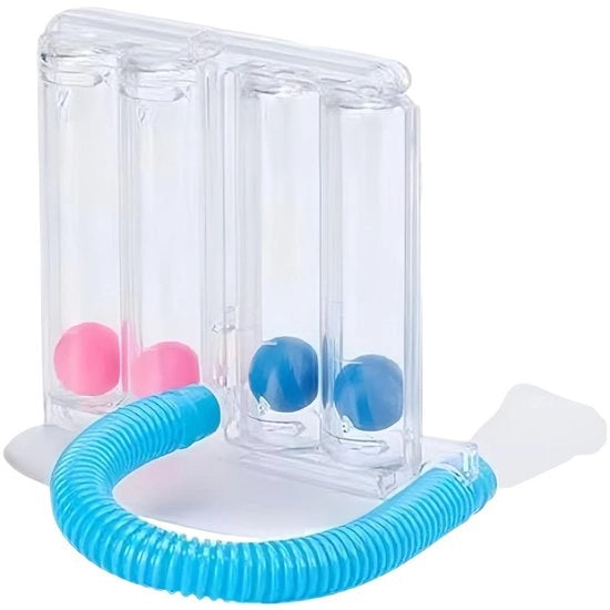 Allenatore respiratorio a 4 camere - Longtrainer - Allenatore respiratorio - Apparecchio per esercizi respiratori - Allenatore respiratorio profondo - Materiale in plastica con bocchino in silicone - Apparecchio respiratorio