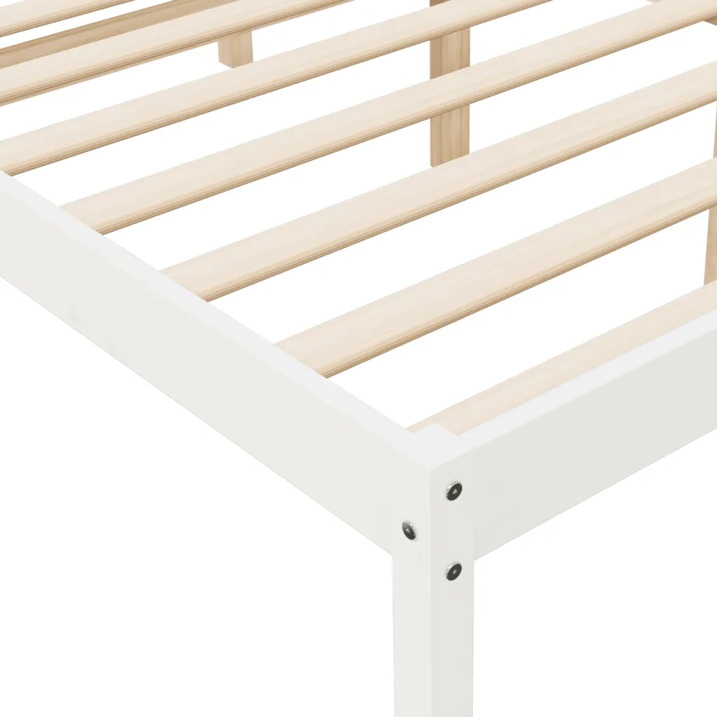 Letto per Anziani Bianco 120x190 cm Small Double Legno di Pino 810585