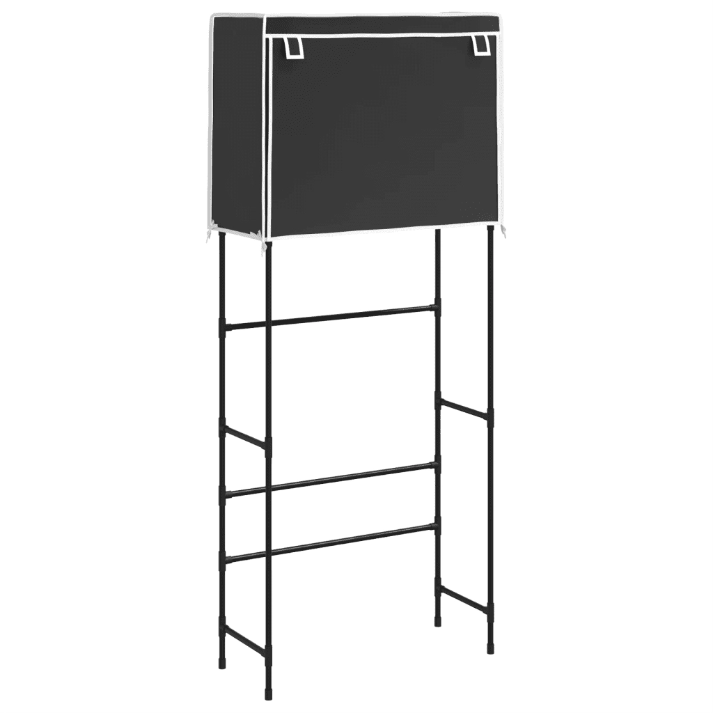 Rastrelliera per Lavatrice 2 Livelli Nera 71x29,5x170,5cm Ferro 343135