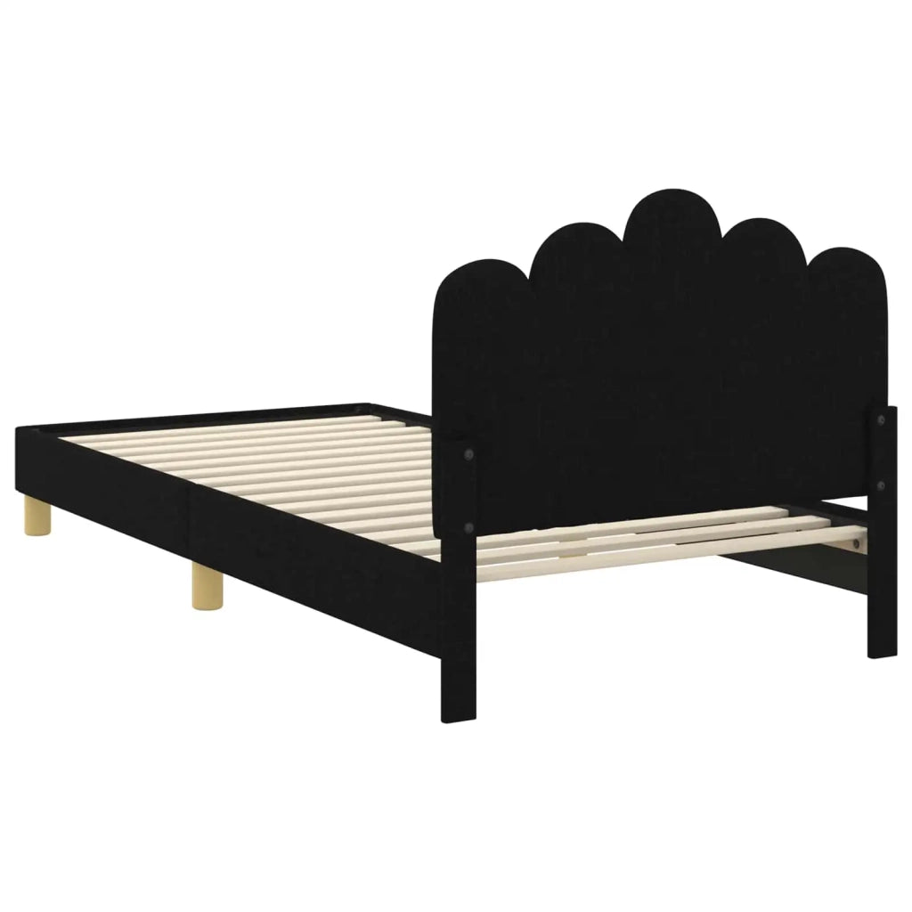 Struttura letto bambini con testata Nero 80 x 200 cm Tessuto 42011051