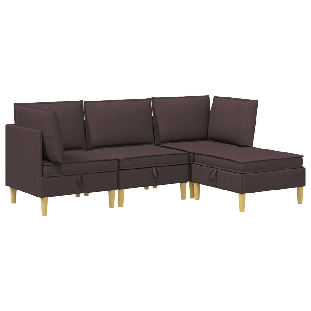 Set di divani modulari con spazio di archiviazione 4 pcs