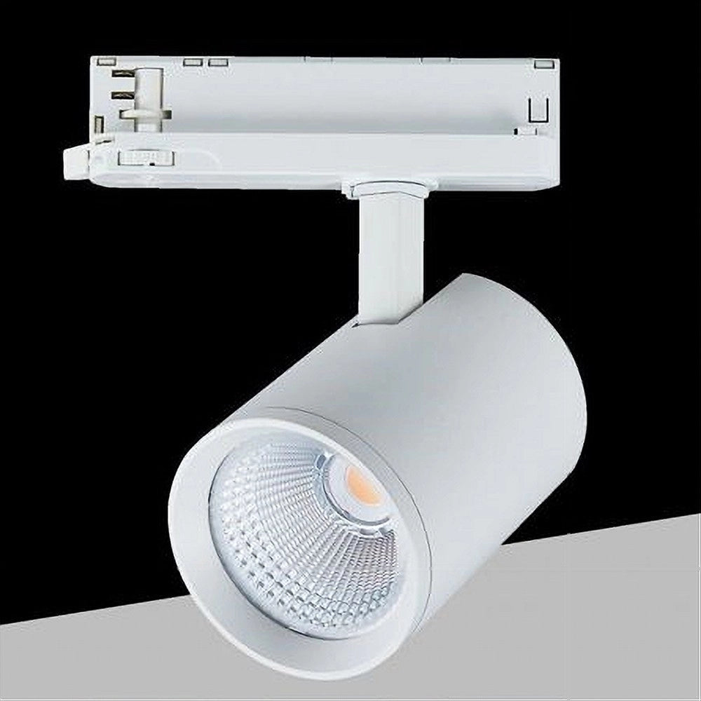 Trade Shop - Faretto Led 40 W Per Binario Track Trifase Faro Luce Naturale 4000k Ip20 Pt4-40w - Bianco
