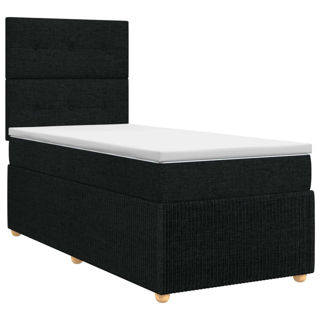 Letto box spring con materasso Nero 100 x 200 cm Tessuto 3454328