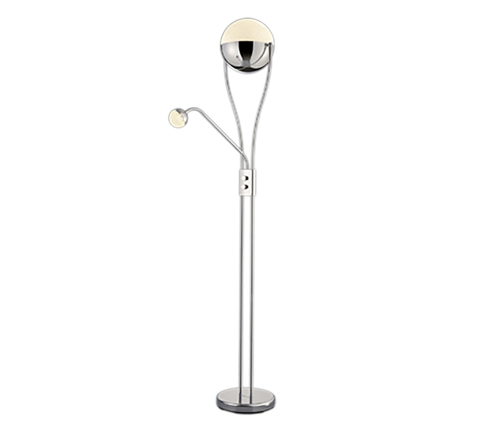 Piantana LED, metallo e acrilico, cromo ed effetto ghiaccio, H 180 cm, Chris