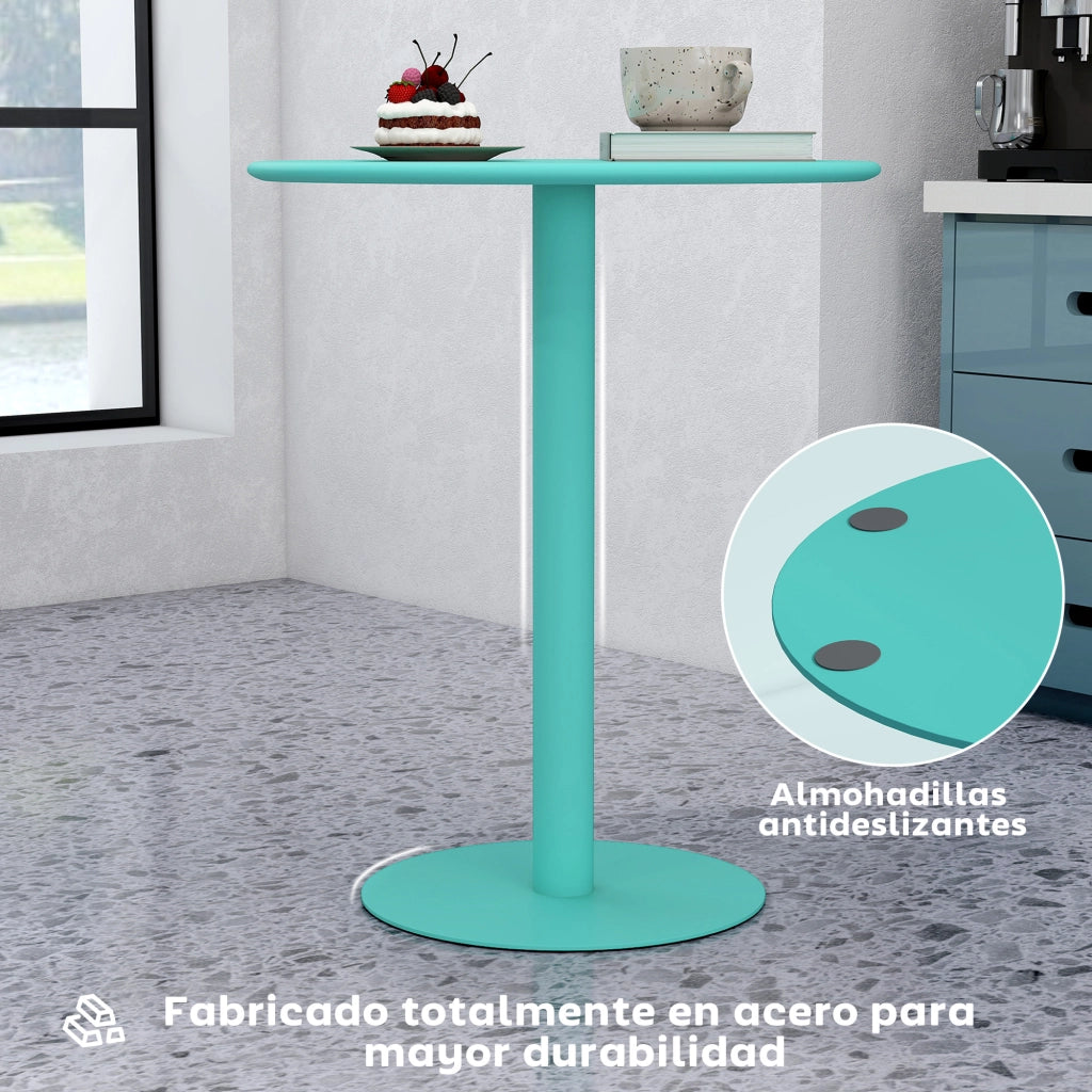 Tavolo da pranzo rotondo per 2 persone ¨C zephmum ¨C Verde, Acero, ?60x72 cm
