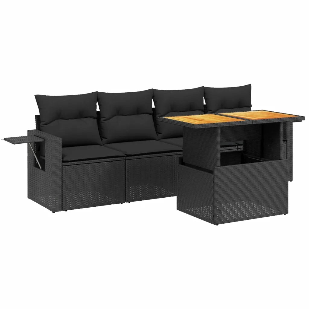 Set Divani da Giardino 5 pz con Cuscini in Polyrattan Nerocod mxl 112907
