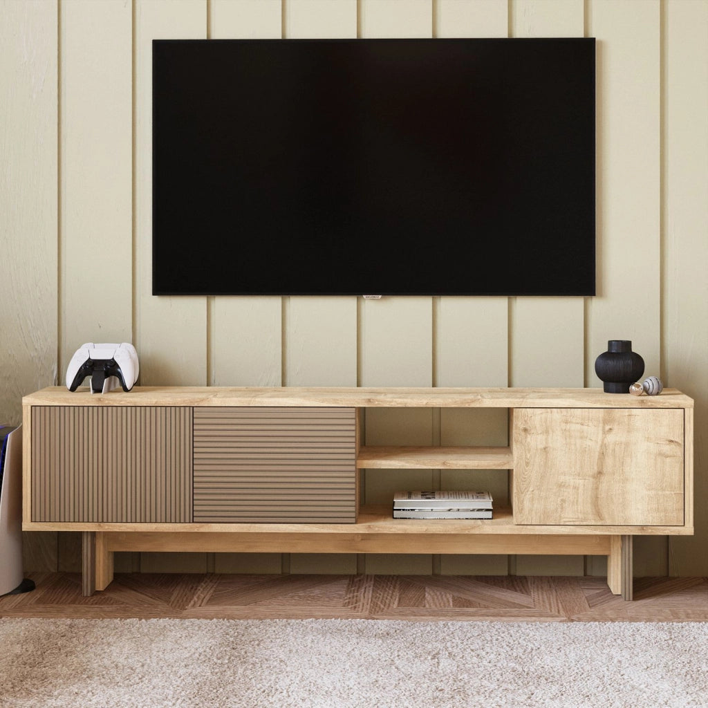 Porta TV in legno "Ravello" - 150 x 30 x 45 cm - Beige