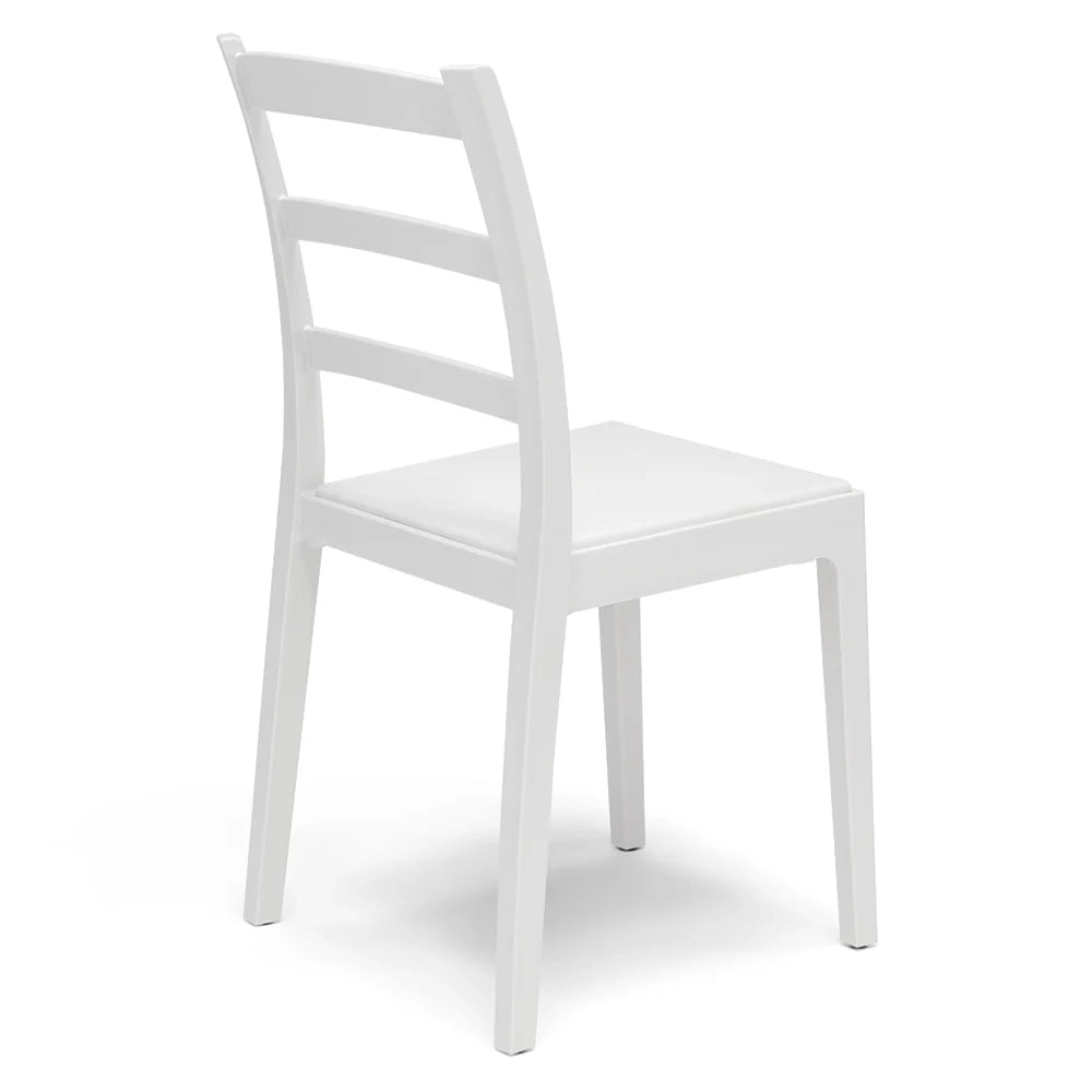 Set 6 sedie in polipropilene REA, MADE IN ITALY, impilabile, resistente ai raggi UV, design classico, ideale per sala da pranzo, cucina, sala d’attesa, bar, ristoranti o giardino, colore Bianco