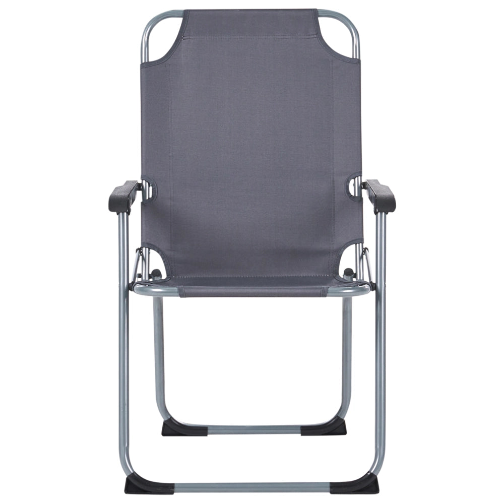 Set di 4 sedie da giardino Moderna struttura in acciaio verniciato a polvere opaco Resistente alla ruggine Pieghevole grigio