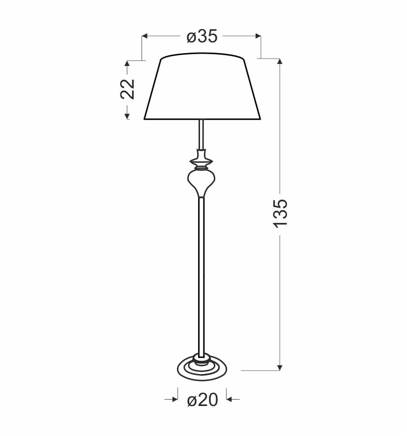 Candellux lampada da terra Gillenia nera E27 135 cm