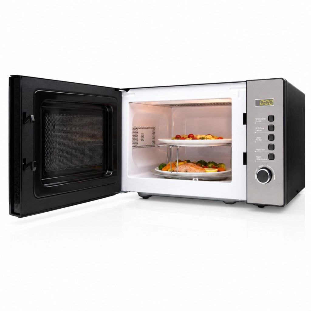 Forno microonde digitale con grill, display LED verde, piatto girevole 255mm, 700W 20 litri cucina - SOGO