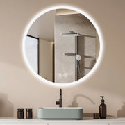 SPECCHIO LED ROTONDO 70 cm da bagno, antinebbia, dimmerabile, argento