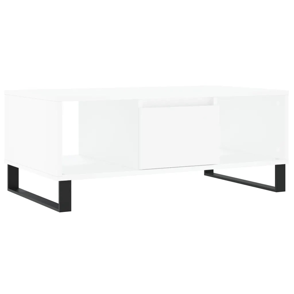 Tavolino da Salotto-Tavolino da soggiorno-Tavolo Bianco 90x50x36,5 cm in Legno Multistrato 556763