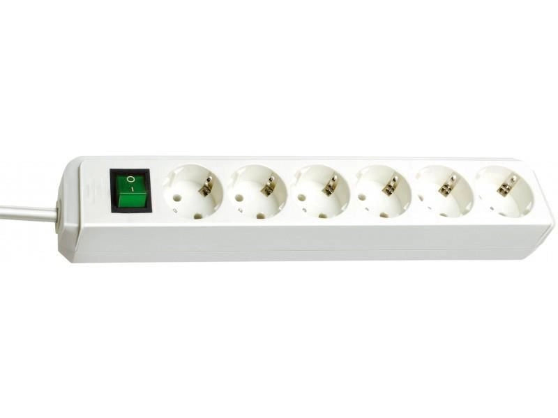 Brennenstuhl Eco prolunghe e multiple 1,5 m 6 presa(e) AC Bianco