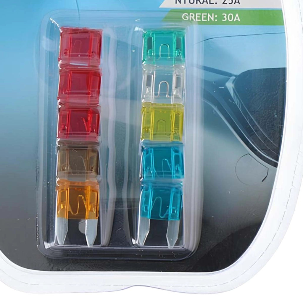 Fusibili Auto 10 pezzi per Protezione Sistema Elettrico Multicolore Dunlop
