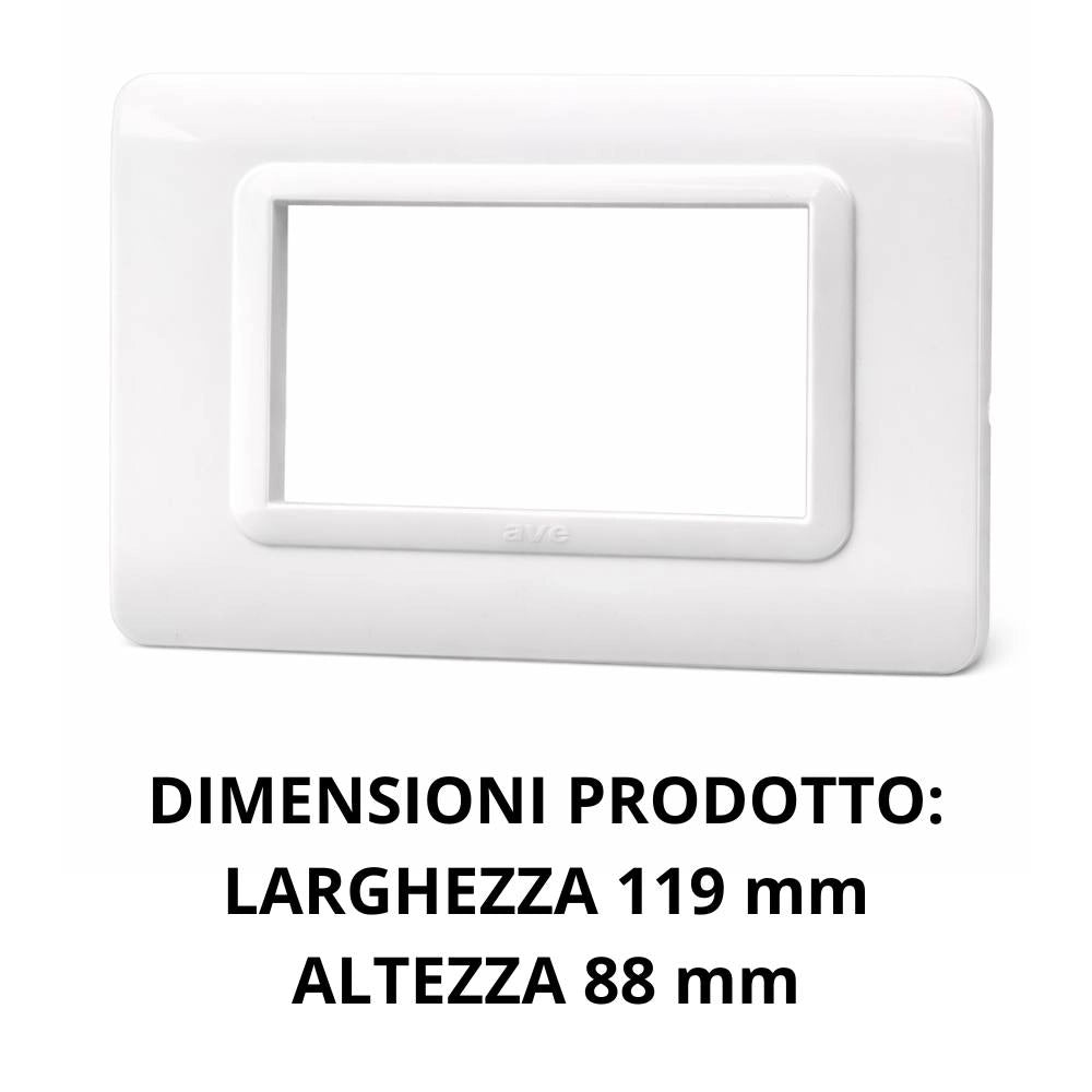 Placa ave s44 bianco in tecnopolimero design elegante *** numero posti 3 posti, confezione 1