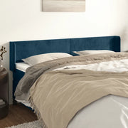 Testiera ad Orecchio-Testata con Orecchie Blu Scuro 183x16x78/88 cm in Velluto 837936