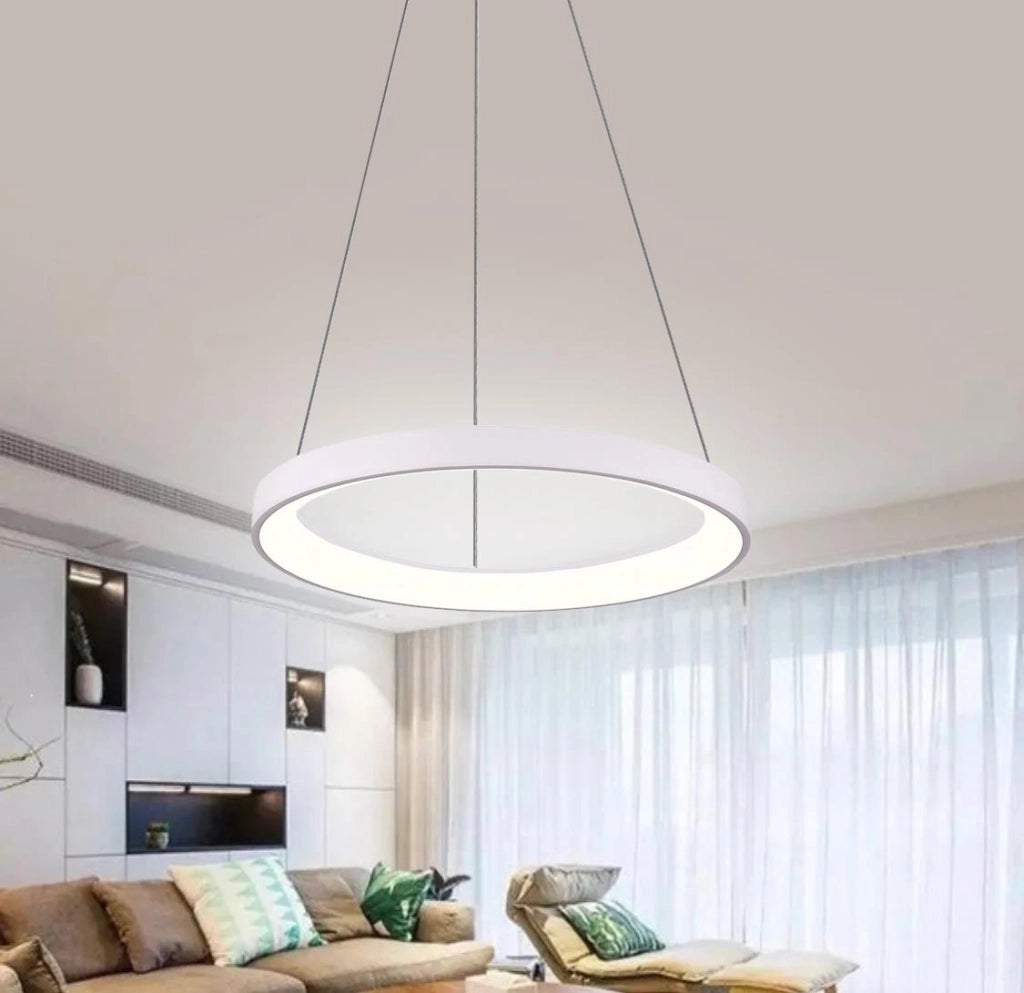 MEROPE 400 lampadario pendente LED 30W CCT dimmerabile lampada sospensione circolare 38m luce cucina tavolo bar ristorante 230V BIANCO