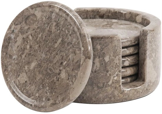 Set di Supporti in Marmo, 3,5" Rond, Artigianale, per Decorazione Interna, Bicchiere, Tavolo da Pranzo, Punto di Condivisione, Decorazione, Supporti per Bevande, 6-Pack, Oceanico