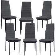 Set di 6 Sedie da Sala Pranzo Rivestimento in Similpelle - Grigio [en.casa]