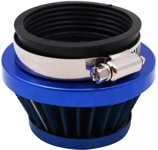 Filtro dell'aria universale 48mm - Filtro dell'aria di aspirazione con vite - Blu - Alta portata di aria - Duraturo - Filtrazione efficace - Filtro dell'aria per motori