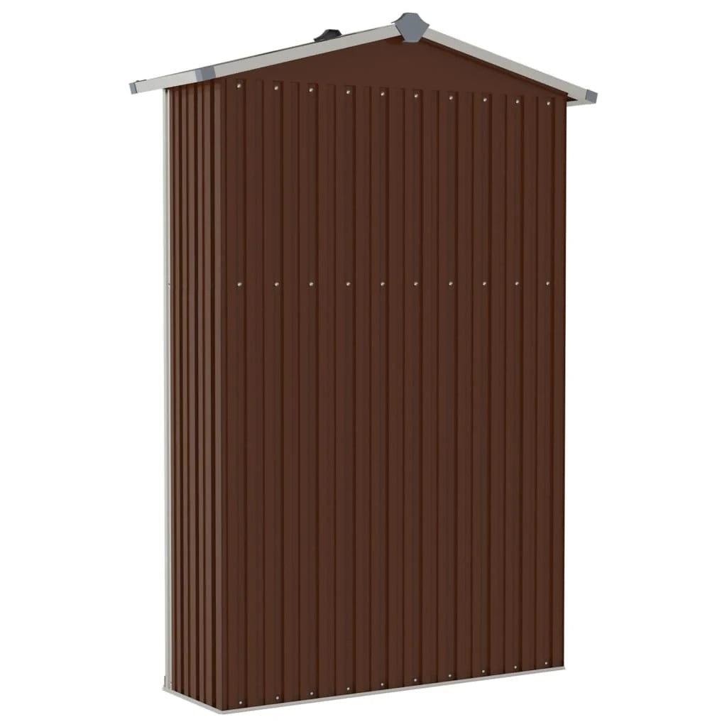 Casetta da giardino cabina ripostiglio casetta da esterno robusta casetta per attrezzi 116 x 45 x 175 cm acciaio zincato marrone 02_0022265