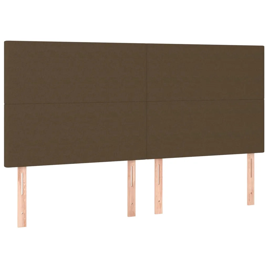 Testiera Marrone Scuro 200x5x118/128 cm Tessuto 3116077