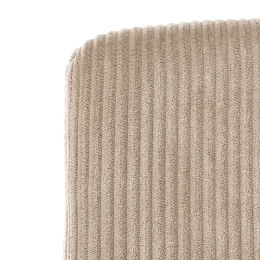 Sedia da scrivania girevole Rivestimento in velluto a coste Seduta pneumatica Ampia inclinazione Casa Ufficio beige