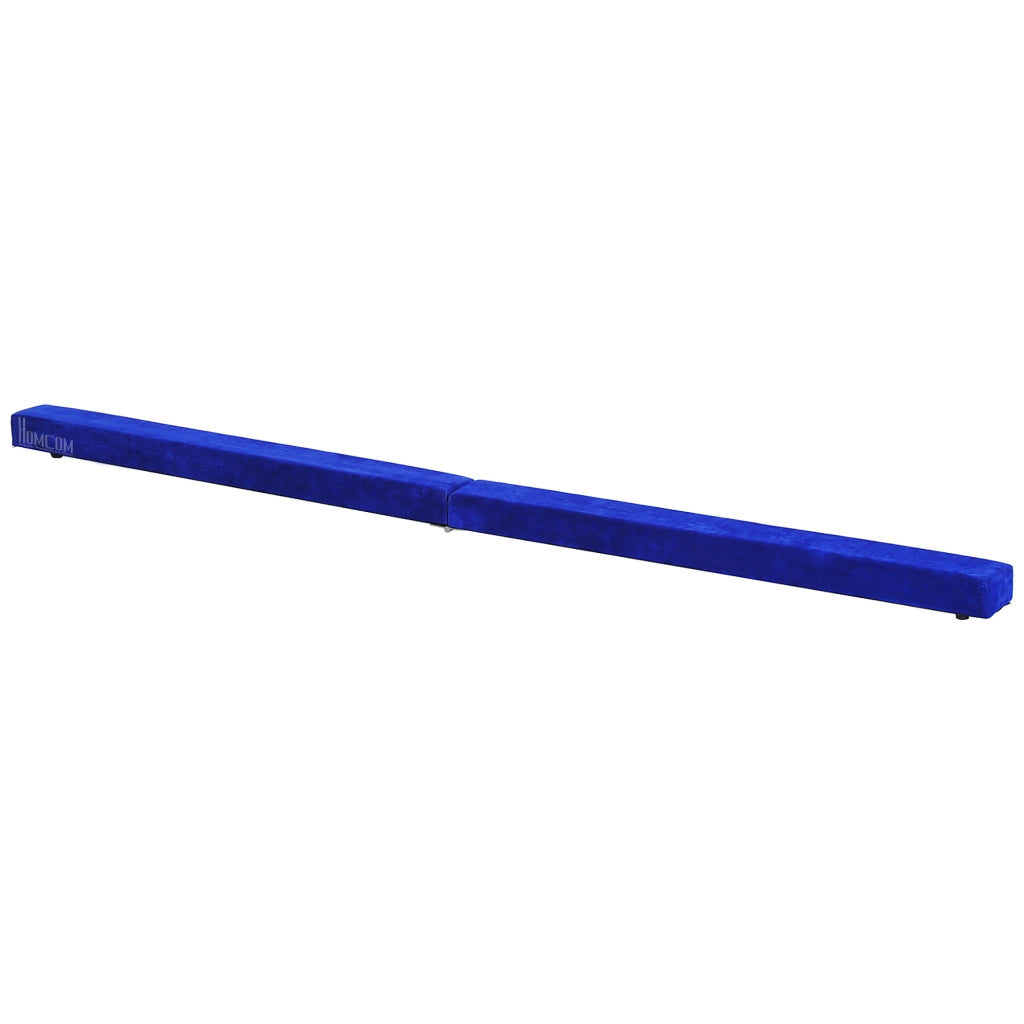 Trave di equilibrio pieghevole per uso interno ed esterno, 210 cm, fino a 120 kg, blu, ideale per ginnastica e allenamento.