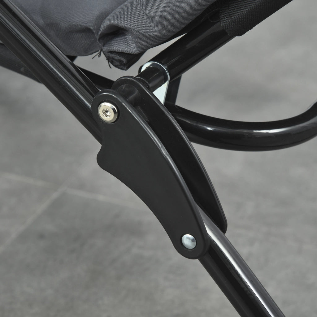 Transat pliable inclinabile 6 posizioni con materasso ¨C Minimal ¨C grigio acciaio polyester