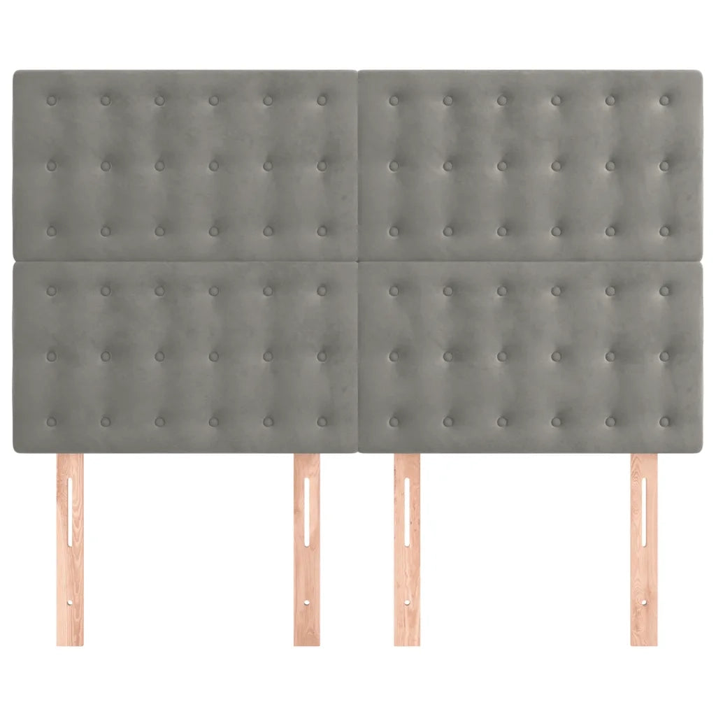 Testiera Grigio Chiaro 144x5x118/128 cm Velluto 3116814