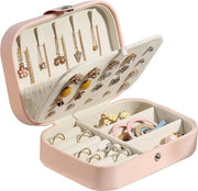 Scatola per gioielli, 2 strati di pelle PU, scatola per gioielli ultra funzionale, adatta per anelli da donna, orecchini, collane, bracciali, orologi