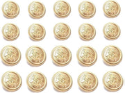 Knottura Plus - Bottoni metallici per giacche e uniformi - 20 pezzi - 18 mm/23 mm - Bottoni di corona moda - Argento chiaro