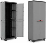 Mobile Armadio Portascope in Resina Stilo Grigio e Nero 173 x 68 x 39 cm