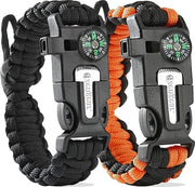 Bracciale di sopravvivenza - Corda di paracadute ( coppia) - Accendino - Pietra focaia - Acciaio - Fischietto - Bussola - Misuratore di cintura regolabile - Campeggio - Escursioni di sopravvivenza - Attrezzatura di emergenza