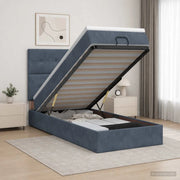 Letto ottomano con materasso Grigio Scuro 100 x 200 cm Velluto 3457702