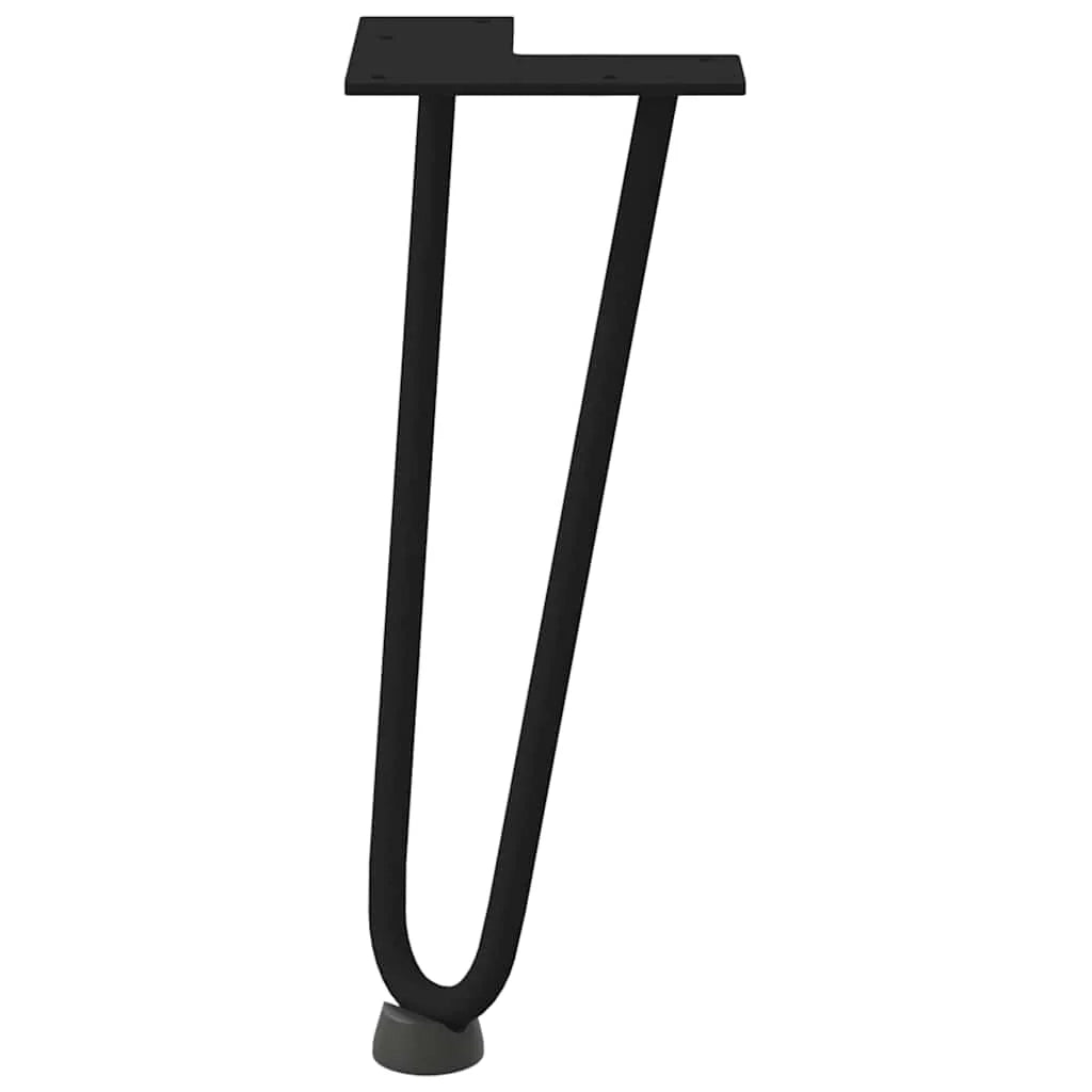 Set di 4 gambe a forcina per tavolino da caffè 30 x 12 x 12 cm con piedini antiscivolo stile moderno acciaio nero massiccio 02_0056715