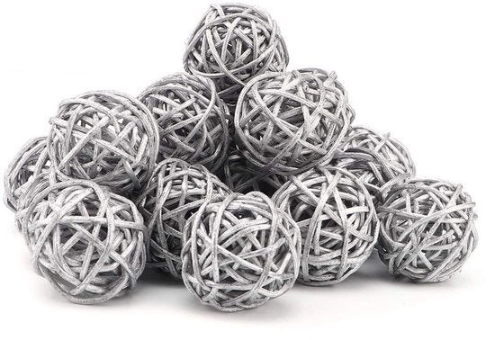 Palline di vimini da decorazione 20 pezzi - Palline decorazioni da parete - Foderi per vasi - Decorazioni per alberi - Decorazioni per illuminazione - Dimensioni 3 x 3 cm - Palline decorazioni