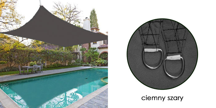 AIO FACTORY Vela ombreggiante impermeabile 3x2m Grigio scuro - Protezione solare da giardino