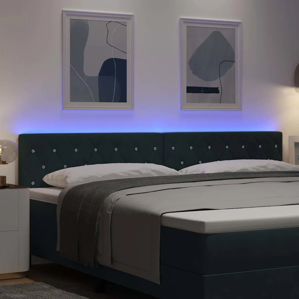Testiera LED con strisce LED Verde Scuro 200 cm Velluto 3338080