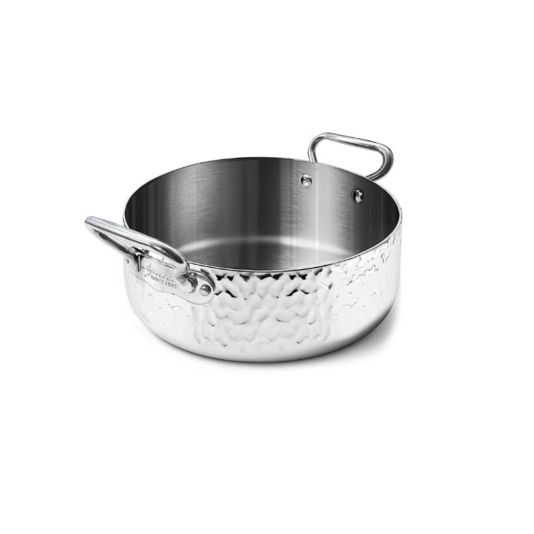 Casseruola Bassa Professionale in Acciaio 3ply Martellato 20 cm