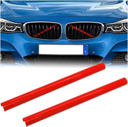 Set di griglie decorative per radiatori - Rosso - Stile sportivo - Set da 2 - Compatibile con BMW F20 F21 F30 F31.