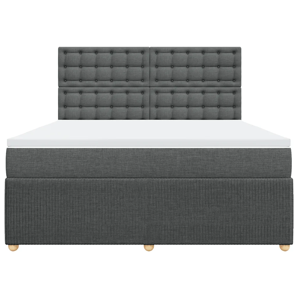 Giroletto a Molle con Materasso Grigio Scuro 180x200 cm Tessuto