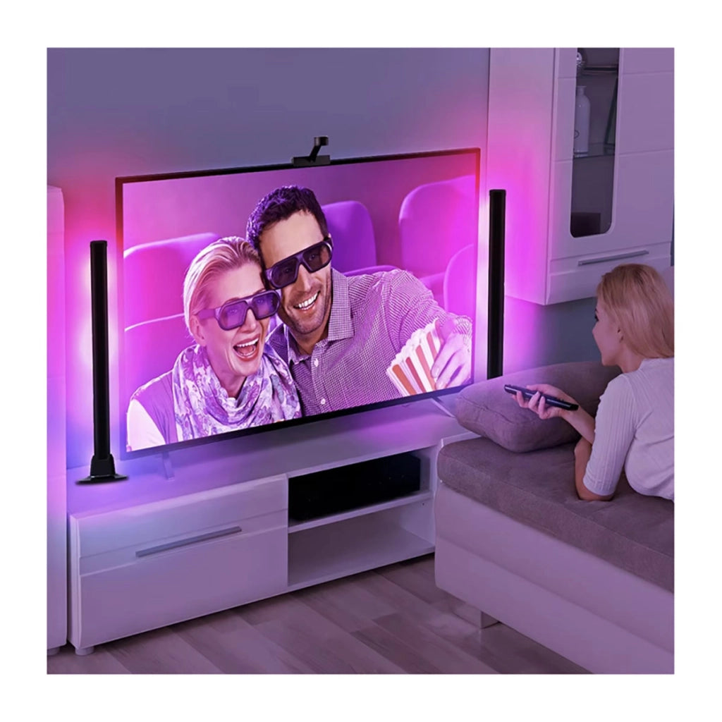 Kit LED intelligente per TV da 55“ a 65” con WiFi, telecamera e 2 moduli laterali Nero Avizar